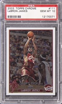 2003/04 Topps Chrome #111 LeBron James Rookie Card - PSA GEM MT 10